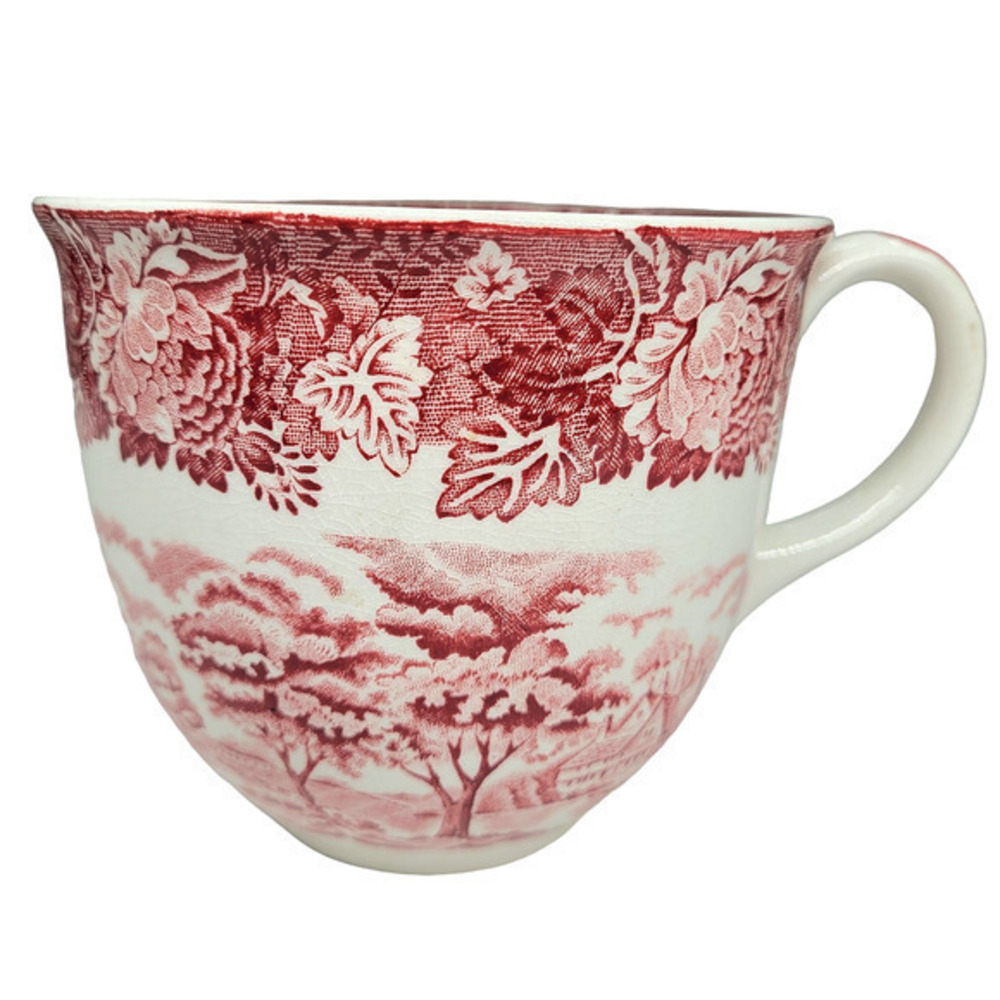 Enoch Wood's English Scenery‎ Pink Vintage Transferware Coffee Cup